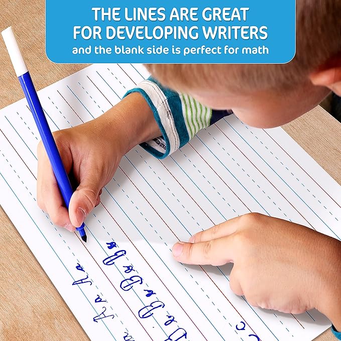 5 Pack 9x12 Lined Mini White Boards for Students - Double Sided White Board Lines - Classroom Whiteboards for Students Kids - Small Dry Erase Board with Lines - Personal Lined Whiteboard Dry Erase