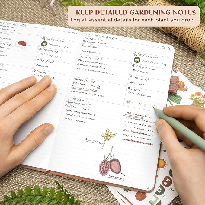 Legend Gardening Journal – 5-Year Garden Journal Planner & Log Book with Gardening Calendar & Plant Logs – Hardcover Garden Planner (Rose Gold)