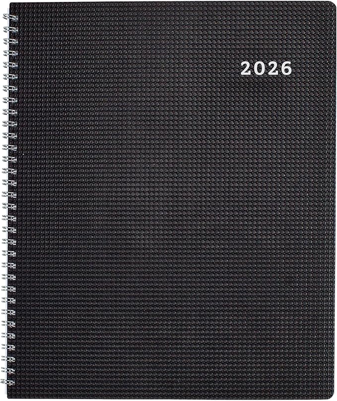 Brownline® 2026 DuraFlex Weekly Planner, Appointment Book, 12 Months, January to December, Twin-Wire Binding, 11" x 8.5", Black (CB950V.BLK-26)