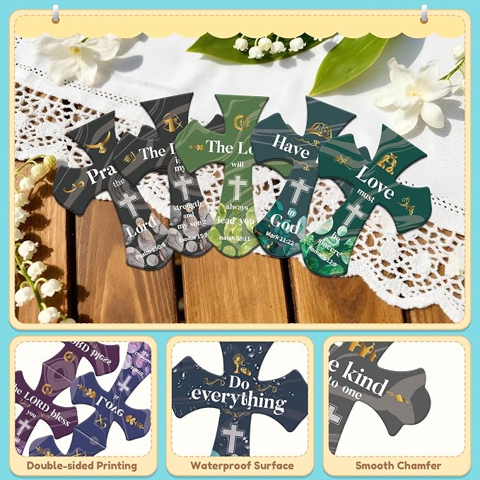 50Pack Magnetic Bookmarks Christian Bookmarks Bulk Cross Bible Bookmark for Reading Women Men Kids Teacher Book Lovers Gifts, Religious Magnet Bookmark Clips Cute Personalized Book Markers (Vintage)