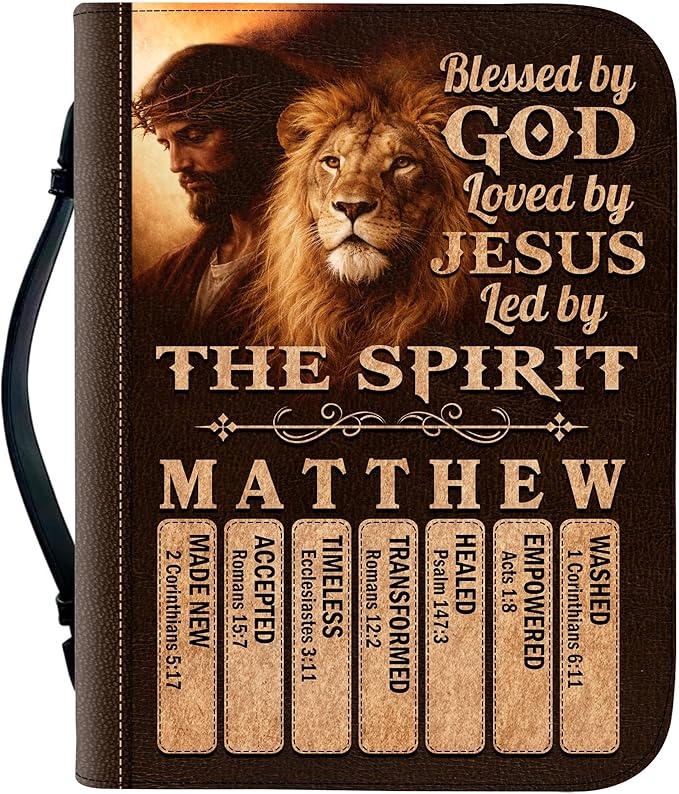 Personalized Man of God Bible Cover, God Says I Am Bible Case PU Leather, Bible Holder Handle Zipper, Faith Scripture with Name Case Bag, Religious Gifts for Church Christians Women Men (03)