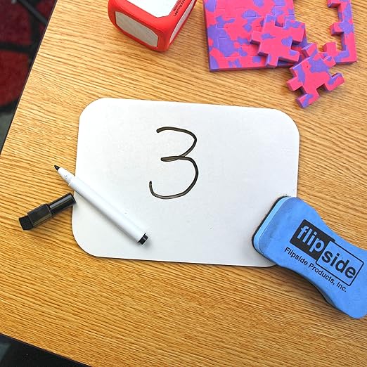 Flipside Products 5" x 7" Dry Erase White Boards, Classroom Pack, Single-Sided Lapboard for Class, Reusable for Group Participation - 24 Pack
