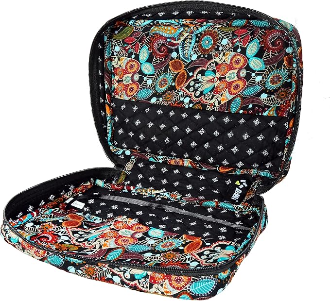 DIWI Quilted Bible Cover Medium Sizes 8.75 X 6.25 X 2.5 Inches Good Book Case (M, C1 Jungle Secret) mocha chocolate java blue