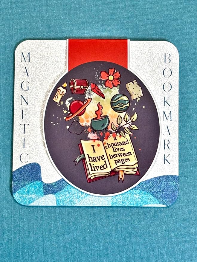 creates Magnetic Bookmark For Reading Journals Planners Scrapbooking Office Supplies Cute And Funny Bookmark For Bookworms Matte Laminate Double Sided Handmade (Thousand Lives)