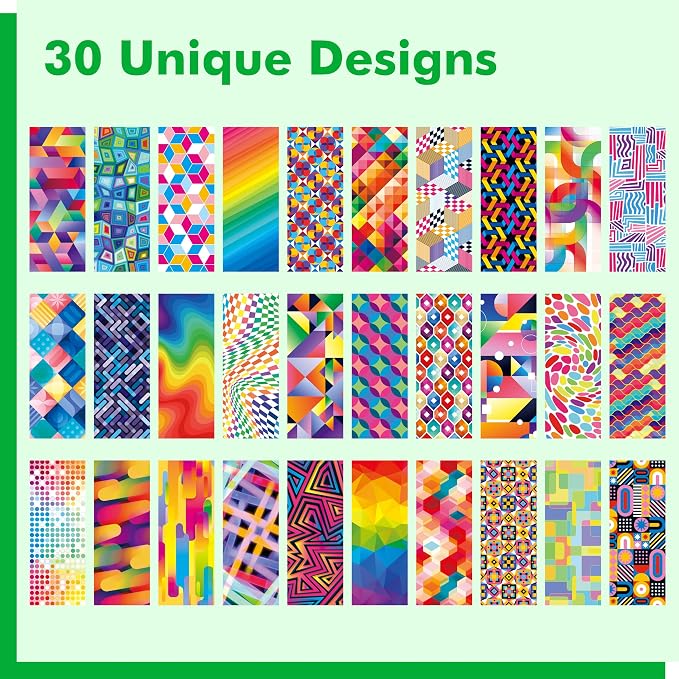 120 PCS Creative Optical Bookmarks, 30 Designs Double-Sided Printing Paper Bookmarks with PET Film, Bright-colored Page Markers for Kids, Students, Adults, Book Lovers, Stationery Supplies (2.4”x6.1”)