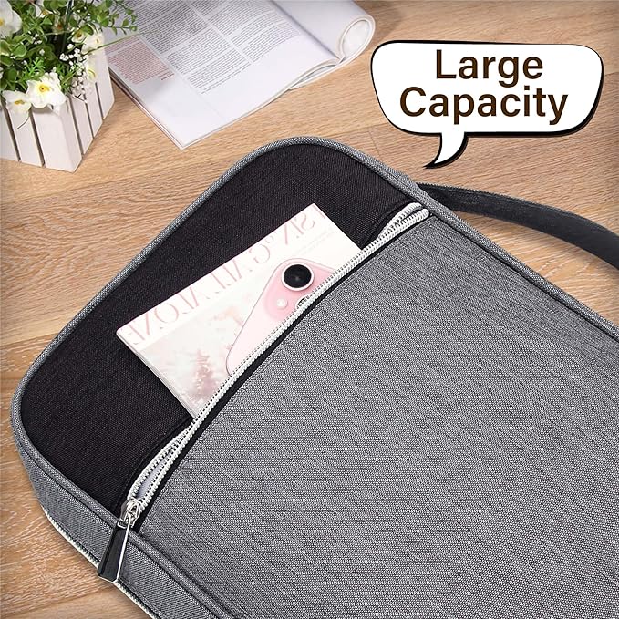 Bible Cover for Women, Bible Holder, Bible Cover Carrier Carrying Organizer Bag, God is Within Her She Will Not Fall, Zipper and Pockets for Standard Size Bible, Gift for Women（BlackGrey）