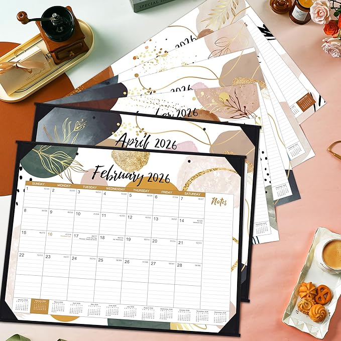 2026 Desk Calendar - Large 2026 Desk Calendar 22'' x 17'', Jan 2026 - Dec 2026, 12 Months Calendar 2026, Desk Pad, Large Ruled Blocks, Notes Section, Great Desk/Wall Calendar Organizer