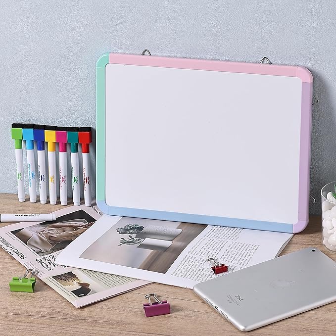 Mr. Pen- Small Dry Erase Board, 12.5x9.5 Inches, Whiteboard with 8 Fine Point Dry Erase Markers and 2 Board Magnets, Magnetic Small White Board for Students, Home, Office and Classroom