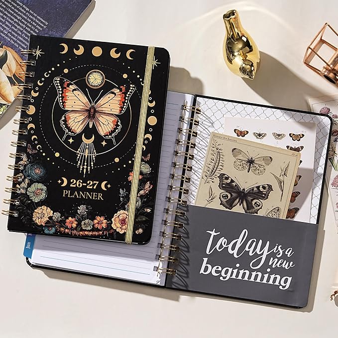 2026-2027 Planner - Academic Planner 2026-2027, July 2026 - June 2027, 6.4" x 8.5", Weekly and Monthly with Tabs, Back Pocket + Thick Paper - Butterfly