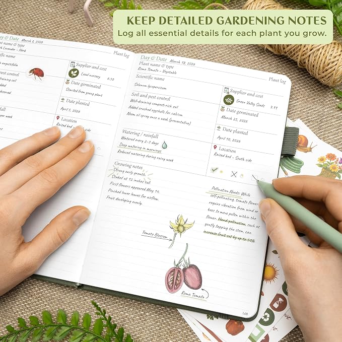Legend Gardening Journal – 5-Year Garden Journal Planner & Log Book with Gardening Calendar & Plant Logs – Hardcover Garden Planner (Cypress)