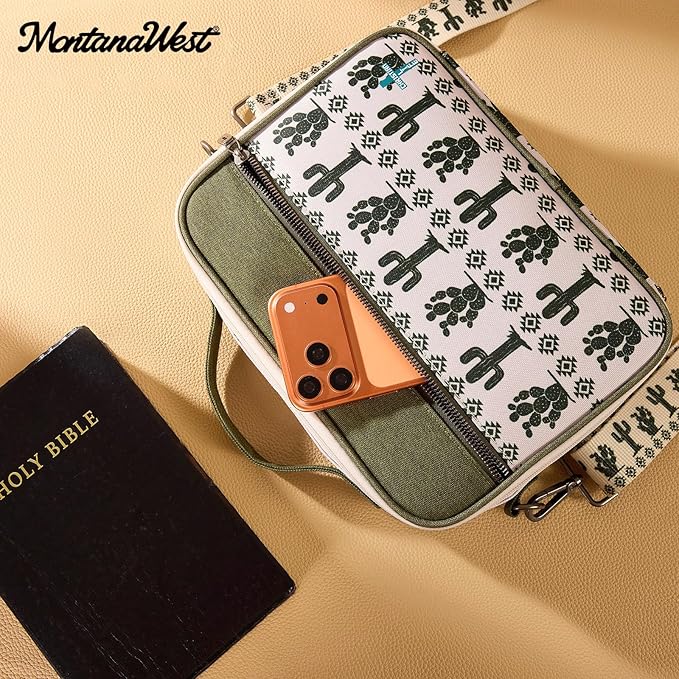 Montana West Bible Covers for Women Men with Leather Bookmark Carrying Book Case Church Bag Outdoor Protective