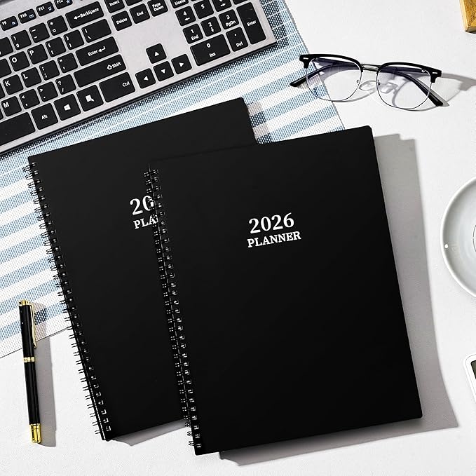 2026 Planner - Planner 2026 Weekly and Monthly, Jan 2026 - Dec2026, 9" x 11", 26 Planner Weekly and Monthly, 26 Calendar Planners with Colorful Tabs, Pocket - Black