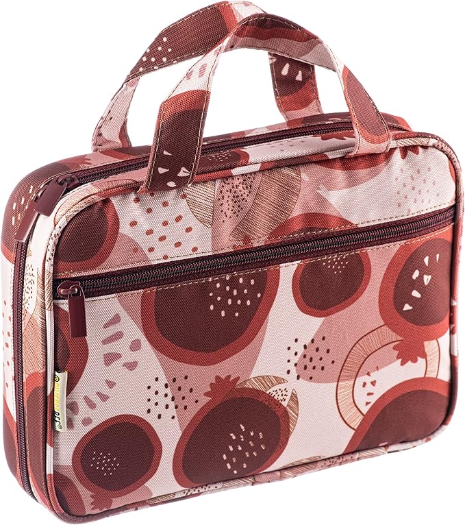 DiverseBee Bible Cover with Handles, Zippered Bible Carrying Case for Women and Girls, Bible Tote Bag for Kids, Book Cover Accessories, Christian Gifts 7.5 x 10 x 2.5in (Crimson)