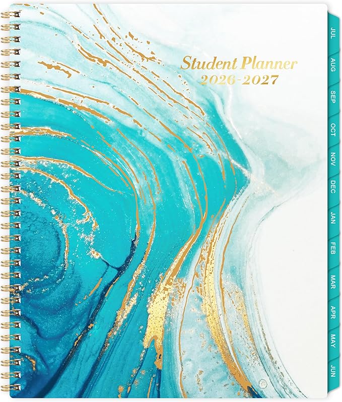 Student Planner 2026-2027, July 2026 to June 2027, 9" x 11", Monthly and Weekly School Planner 2026-2027, Stickers, Perfect Organizer - Blue
