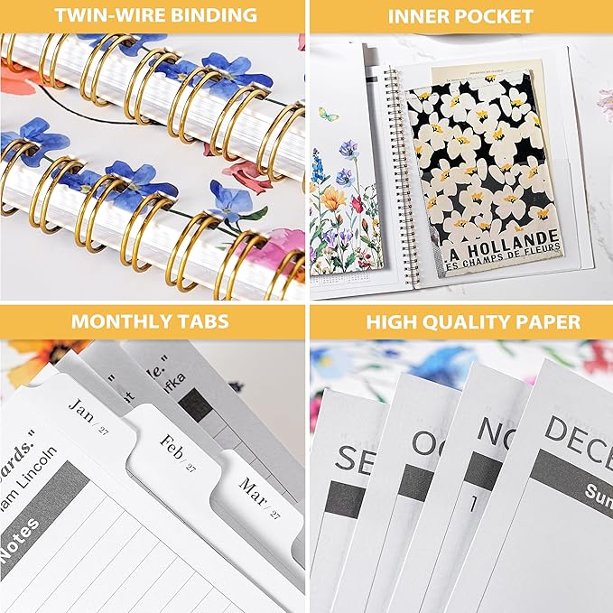 2026-2028 Monthly Planner/Calendar - 2 Year Monthly Planner 2026-2028, Jul. 2026 - Jun. 2028, 9" × 11" Calendar Planner 24 Months with Tabs, Twin-Wire Binding, Double-Side Pocket, Holiday ＆ Note Pages