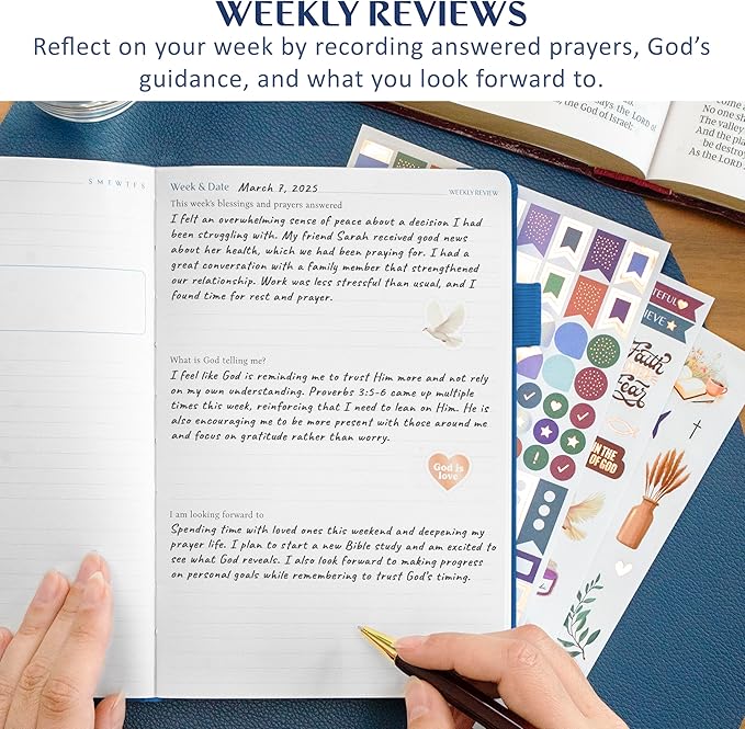 Legend Prayer Journal for Women & Men – Daily Devotional Notebook – Bible Study Supplies & Accessories – Faith Based Gifts – Religious Planner & Spiritual Gods Book, 5.8 x 8.3" (Mystic Blue)