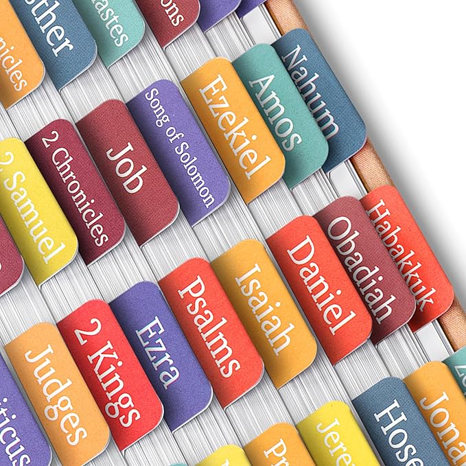 Mr. Pen- Bible Tabs, 75 Tabs, Elegant Rainbow, Laminated Bible Tabs for Women and Men, Bible Tabs for Study Bible, Large Print Bible Index Tabs, Bible Book Tabs, Bible Labels Tabs, Mr. Pen Bible Tabs