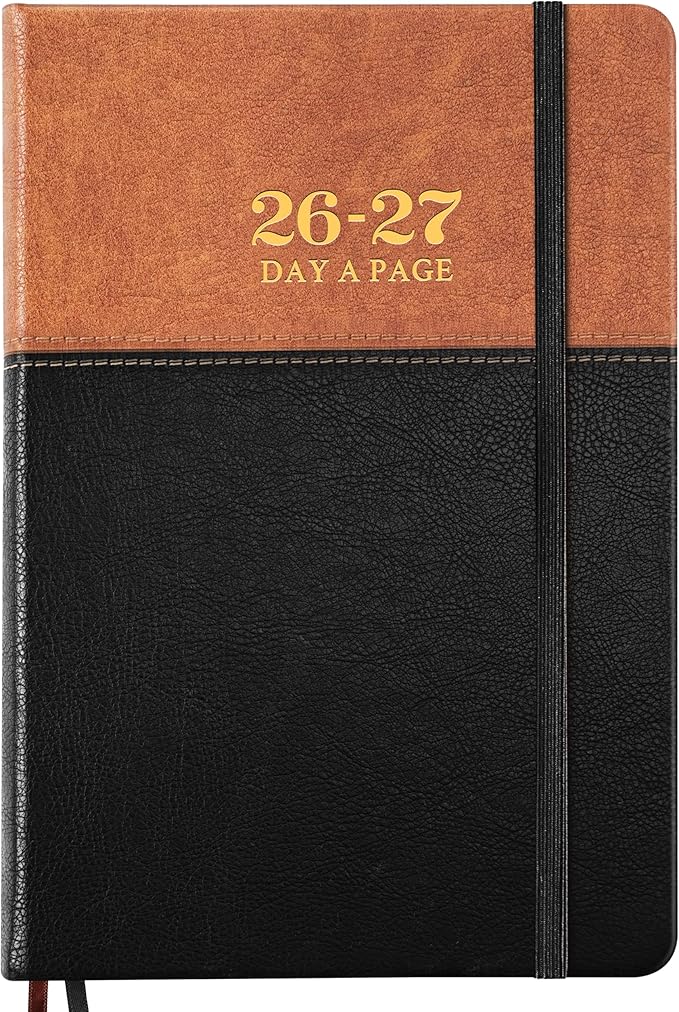 Lemome 2026-2027 Diary - Standard Diary, July 2026 - June 2027, Daily Planner 2026-2027, 5.8" x 8.4", Full Page Per Day, Hardcover, Brown