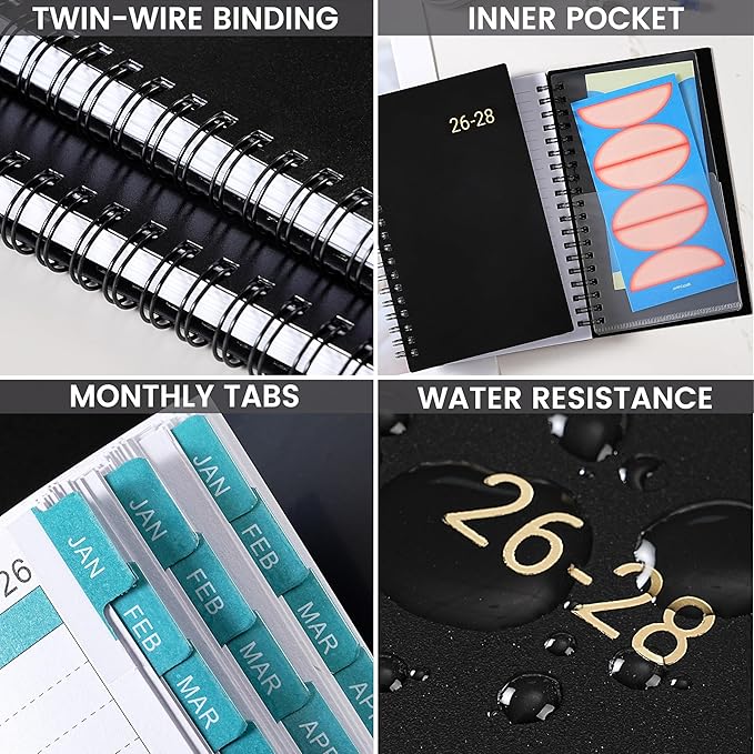 2026-2028 Pocket Calendar/Planner - 3 Year Monthly Pocket Planner 2026-2028 from Jan.2026-Dec.2028, 6.8" x 4.1", Monthly Planners with To Do, Inner Pockets, 36 Tabs, Perfect Organizer for Purse