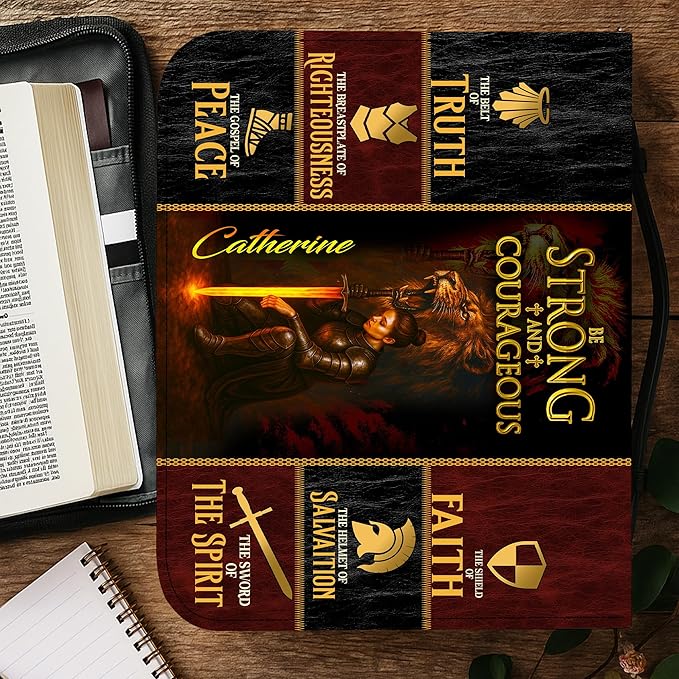 Personalized Man of God Bible Cover, God Says I Am Bible Case PU Leather, Bible Holder Handle Zipper, Faith Scripture with Name Case Bag, Religious Gifts for Church Christians Women Men (GOD-13)
