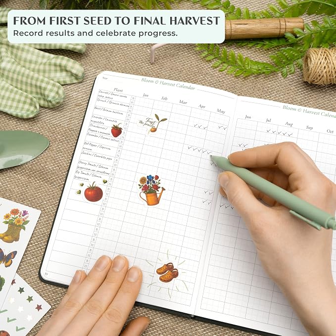 Legend Gardening Journal – 5-Year Garden Journal Planner & Log Book with Gardening Calendar & Plant Logs – Hardcover Garden Planner (Black)