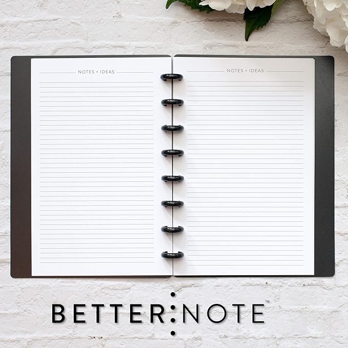 BetterNote Notes Refill Pages for Disc Notebooks, fits Happy Planner, Levenger Circa, TUL, Staples Arc, InkWell Press, Talia (Classic- 25 Sheets, 8-Disc, 5.5"x8.5")