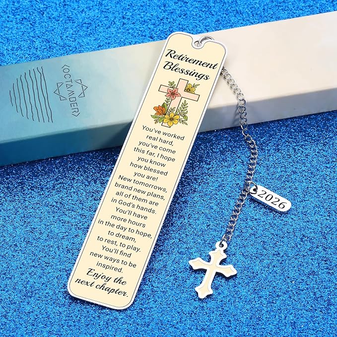 Christian Retirement Gifts for Women Men 2026 Happy Retired Gifts for Teacher Men Coworker Leaving Gift for Women Retired Going Away Farewell Gift for Coworkers Friends Retirement Blessing Bookmarks