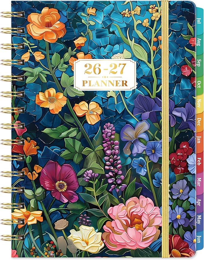Planner 2026-2027 - JUL 2026 - JUN 2027, 2026-2027 Planner Weekly and Monthly with Tabs, Academic Planner 26-27, 6.5" x 8.5", 26-27 Calendar Planner, Weekly and Monthly Planner with Inspiring Quotes, Twin-wire Binding, Premium Paper, Back Pocket & Hard...