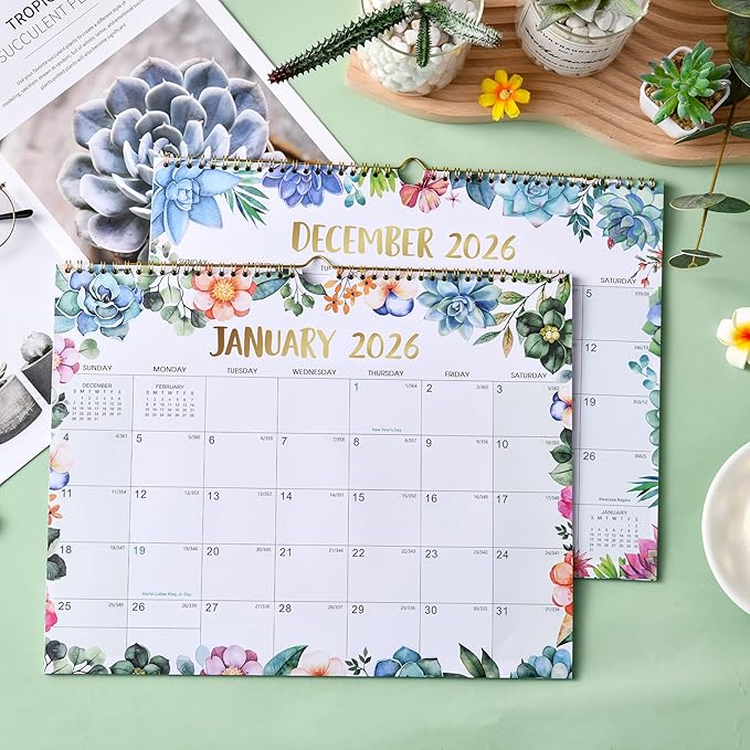 2026 Calendar - 2026 Wall Calendars, JAN. 2026 to DEC. 2026, 2026 Wall Calendar 12 Month, 14.5" x 11", Large Writing Blocks