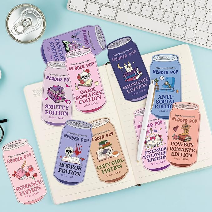 Laffact Drinks Soda Ticket Book Club Bookmarks - 200Pcs Reader Pop Dark Romance Reading Tracker, Funny Designed Book Accessory Bookish Page Marker Reading Gifts for Book Lover Women Men School Library