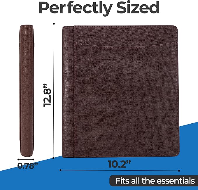 Case it The Strategist PADFOLIO Case-it Business Meeting Padfolio | Professional Portfolio with Letter Size Writing Pad/Detailed Stitched Cover/PAD-24 BRN