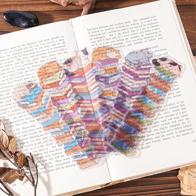 Cute Cats Bookmark Gifts - 6 Pcs Cartoon Animals Bookmarks for Kids Women Book Lovers Funny Cats Books Marks Page Clips Bookish Gift for Birthday Christmas Classroom Reading Accessories