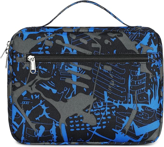 Octsky Bible Cover Carrying Book Case Church Bag Bible Protective with Handle and Zippered Pocket, Graffiti Blue
