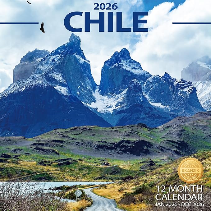 2026 Wall Calendar Chile Planner Calendar, Hangable Monthly Wall Calendar with Large Blocks for Organizing & Planning, Academic Schedule, Home, Office & family, Thick & Sturdy Paper (12"x24" Open)