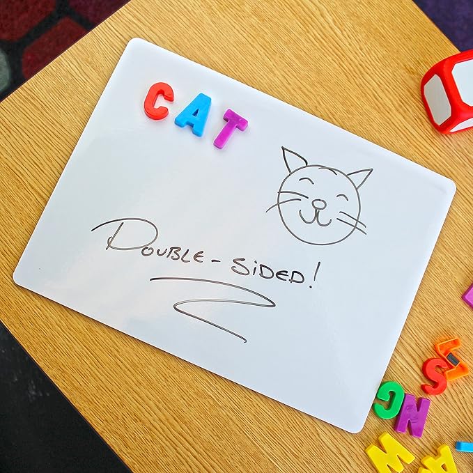 Flipside Products 9" x 12" Magnetic Lined Two-Sided Dry Erase White Boards, Class Pack, Double Sided Lapboard for Class, Reusable for Group Participation, 24 Pack