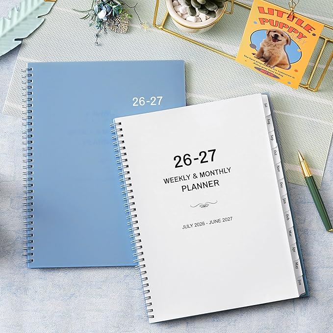 2026-2027 Planner - Weekly Monthly Planner 2026-2027 from Jul. 2026 to Jun. 2027, Calendar Planner with Inner Pocket, Spiral Bound, Academic Planner 8.5 x 11, Blue