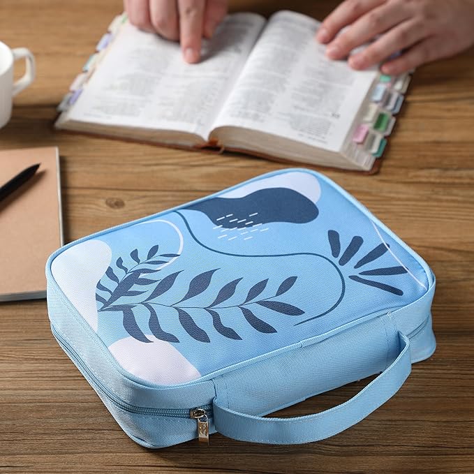 Mr. Pen- Bible Cover Case, Carrying Book Case with Durable Handle and Zippered Pocket, Bible Protective Church Bag for Men & Women, Christian Gifts, Marine Dream