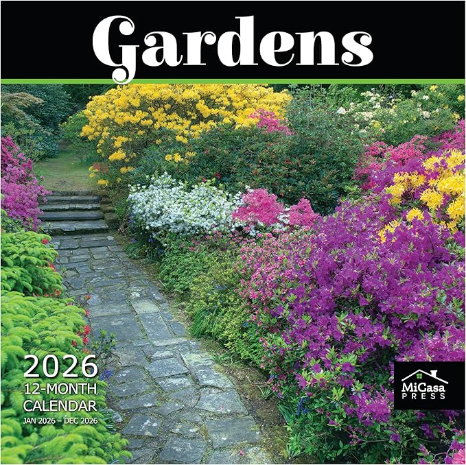 MICASA PRESS Gardens 2026 Wall Calendar 12 Month | 12" x 24" Open | Thick & Sturdy Paper | Giftable | Nature Calendar 2026