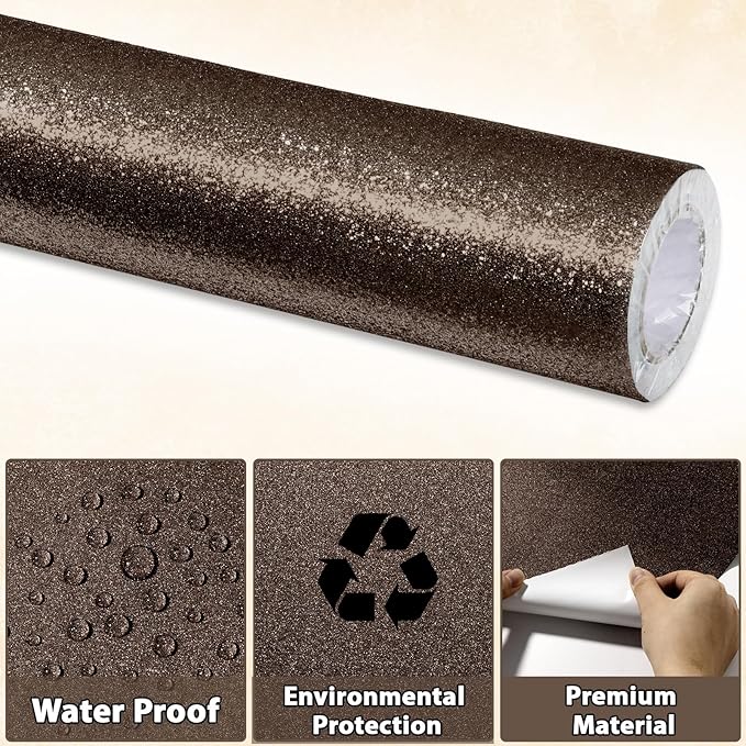 Qyeahkj 17in x 20ft Glitter Bulletin Board Paper Roll Bulletin Board Background Paper Fade Resistant Classroom Decoration Poster Art Craft Home Wall Education Decor Supplies Coffee