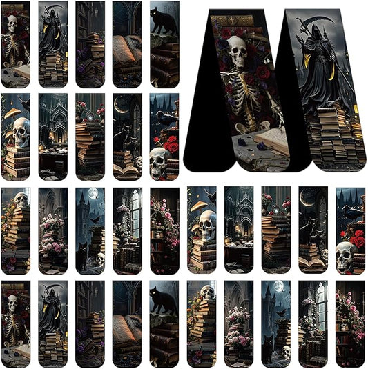 Dark Academia Magnetic Bookmarks, 30 Pcs Gothic Magnet Bookmark Clips, Witchy Novelty Book Mark for Reading Women Men, Dark Romance Merch Gifts Office School Supplies
