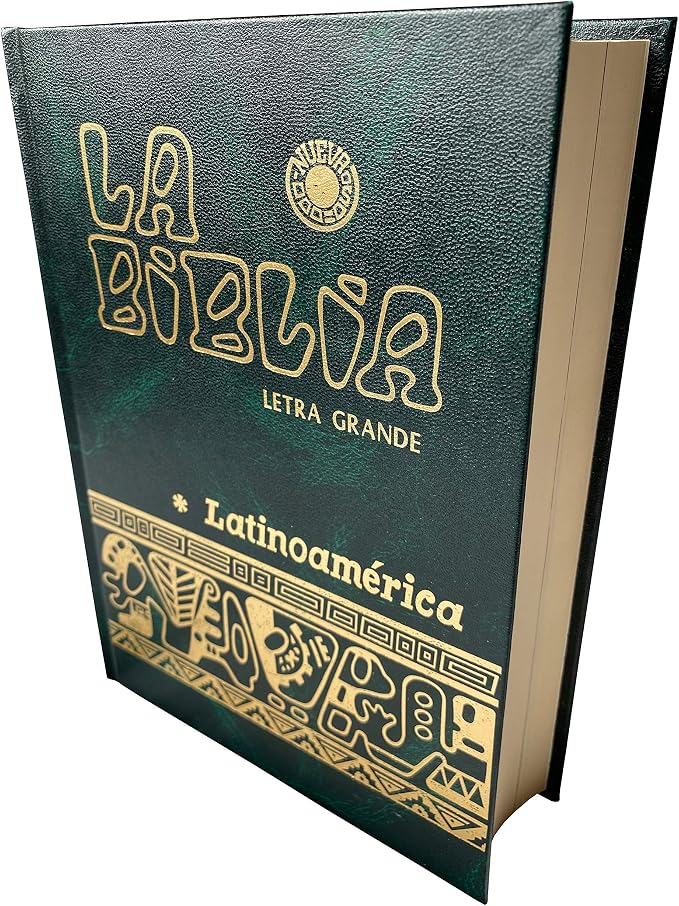 La Biblia Catolica Latinoamericana Letra Grande Edicion Cartone en Español con Señalador Biblico - The Latin American Catholic Bible Spanish Edition with Bookmarks (Green)