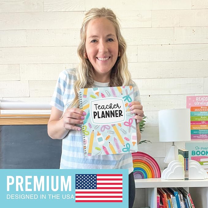 Hadley Designs Teacher Planner 2026-2027 Academic Year - Undated Teacher Lesson Planner Book for Teachers, Homeschool Planners 2026-2027, First Year Teachers Must Haves, Back to School Teaching Gifts