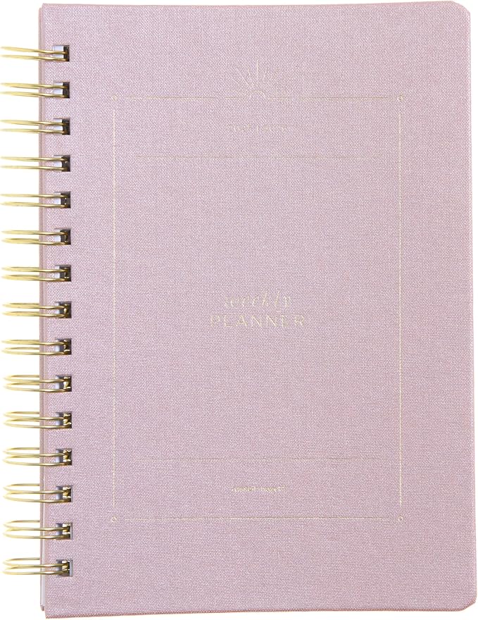 russell+hazel 2025 Planner, 5 7/8" x 8 1/4" Blush Bookcloth, July 2025-June 2026, Weekly Planner 2025 with 3 Bonus Months, 1-Count