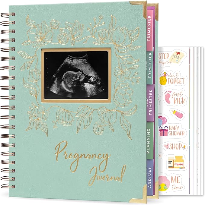 Clever Fox Pregnancy Journal & Memory Book - Pregnancy Planner & Notebook for Expecting Moms – Baby Keepsake, First Time Moms Gift (Mint Cream, 9" x 10.5" SonoFrame Edition)