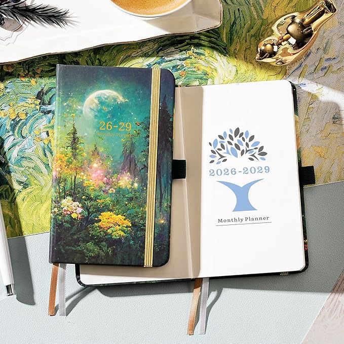 2026-2029 Pocket Planner - 3 Year Monthly Planner, July 2026 - June 2029, 6.3" x 3.7", Purse Calendar Planners 26-29, Pocket Calendar 2026-2029 with Pockets, Pen Holder, Elastic Closure, 61 Notes