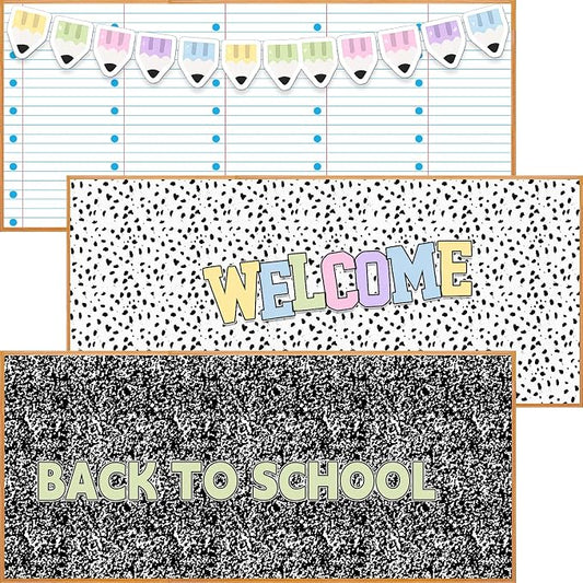 Hahafelt 3 Pack 47 x 108 Inch Fabric Bulletin Board Roll Waterproof Non Woven Classroom Background Decoration Resistant Bulletin Board for Back to School Wall Decor DIY Craft (Mixed)