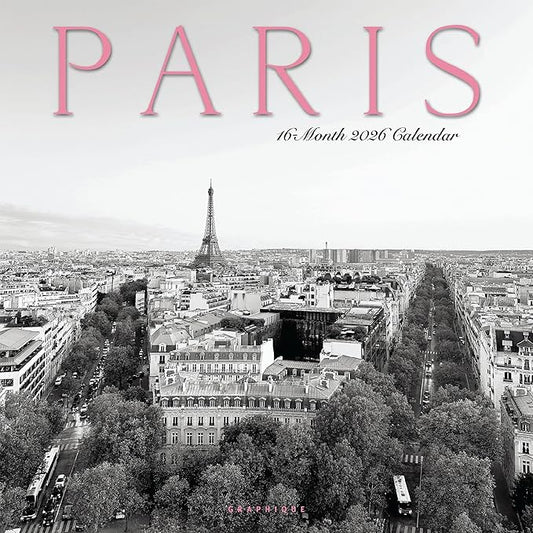 Graphique 2026 Paris Wall Calendar | 12” x 12” | Thick Paper | Home & Office Organizer | Large Monthly Grid | 3 Languages & Marked Holidays | 4 Month Preview Page for 2027