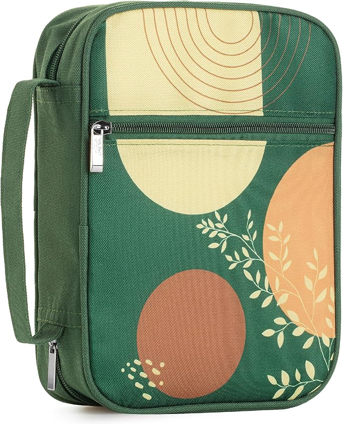 Mr. Pen- Bible Cover Case, Carrying Book Case with Durable Handle and Zippered Pocket, Bible Protective Church Bag for Men & Women, Christian Gifts, Dark Green