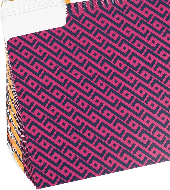 U Brands 3 Tab File Folders, Vintage Geo, 24 Count