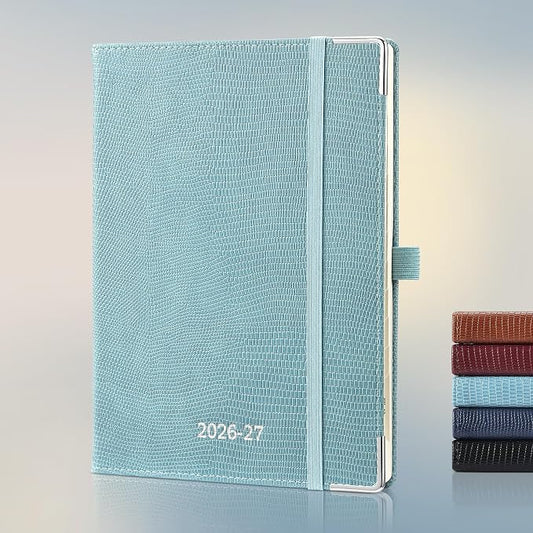 Planner 2026-2027 Weekly & Monthly Planner with Hourly Time Slots, 18 Month Academic Calendar July 2026 – Dec 2027, Vertical Layout, Monthly Tabs, Hardcover Business Agenda, Sky Blue